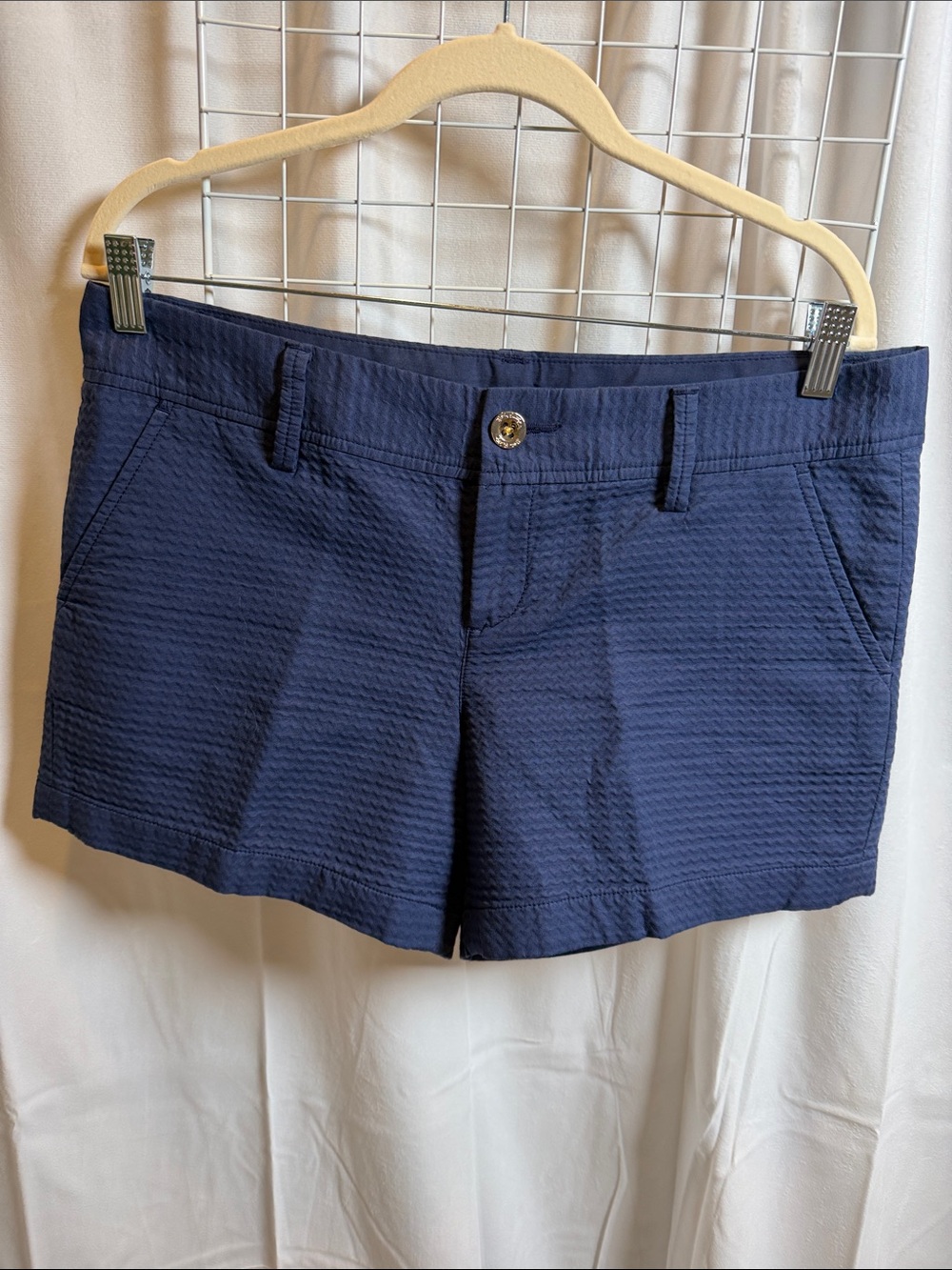 Lilly Pulitzer Callahan navy blue 100% Cotton Shorts size 10